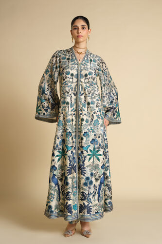 Avis Printed Silk Jacket Set - Beige, Beige, image 1